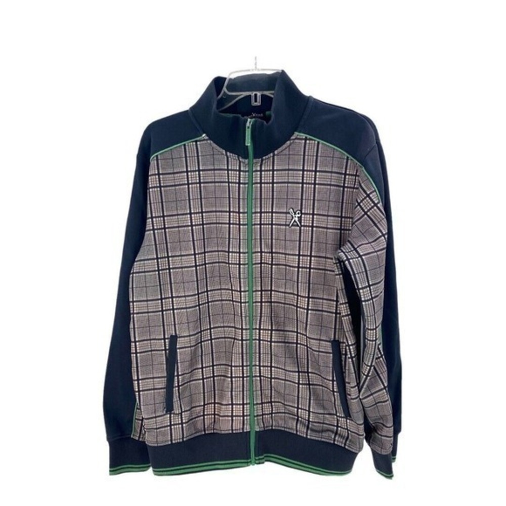 Marc Ecko Cut And‎ Sew Full Zip Plaid Mens Jacket Medium